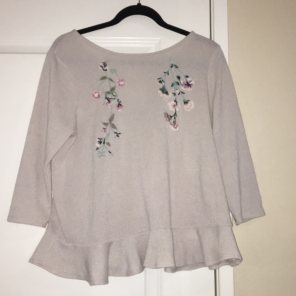 Peplum Lauren Conrad tie back sweater